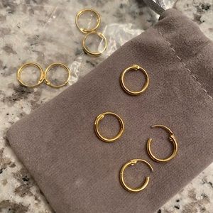 Hoop Earrings - 8mm - 14k gold plated